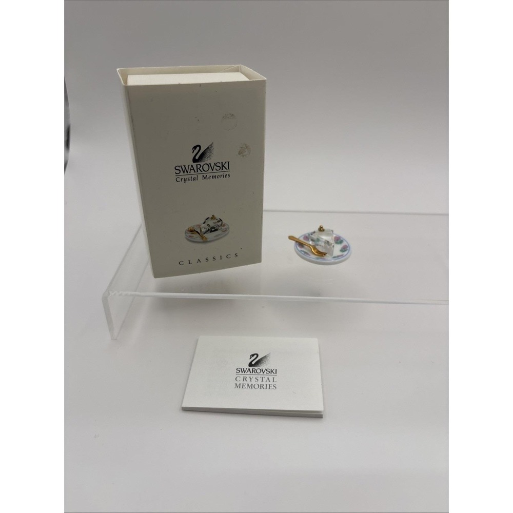 Vtg~Swarovski Crystal Memories Classics~Mini Plate/Cake/ and Fork~IOB